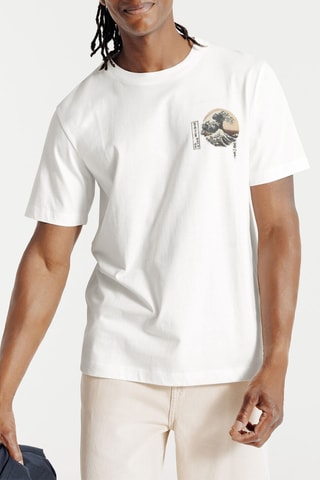 T-shirt regular en coton biologique Katsushika Hokusai - Blanc