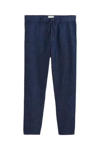 Jean relaxed en lin - Bleu