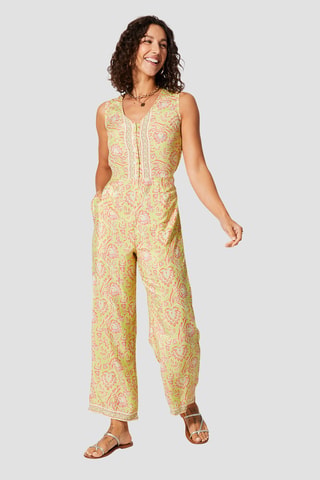 Jumpsuit - Geel, roze en grijs