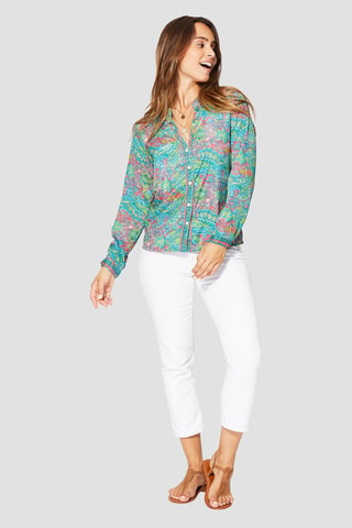 Blouse Regular - Roze, turquoise en groen