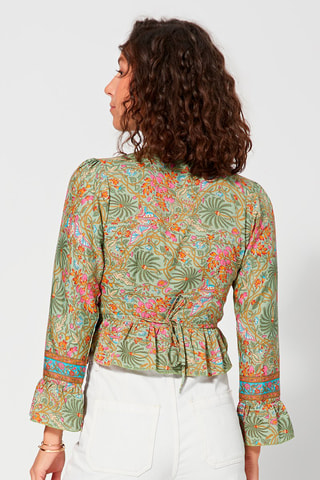 Top - Groen, oranje en roze