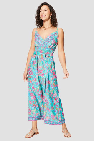 Jumpsuit - Turquoise en roze