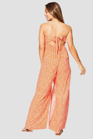 Jumpsuit - Oranje en wit