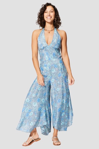 Jumpsuit - Grijs en blauw