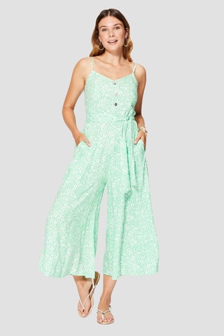 Jumpsuit - Groen en wit