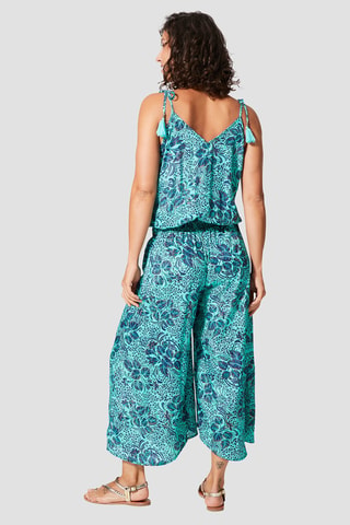 Jumpsuit - Goudkleurig en turquoise