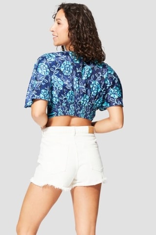 Crop Top - Goudkleurig en marineblauw