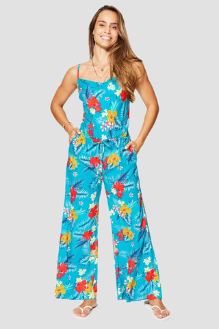 Jumpsuit - Turquoise en roze