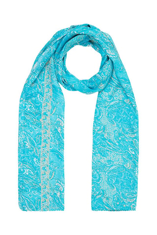 Sjaal - Turquoise en beige