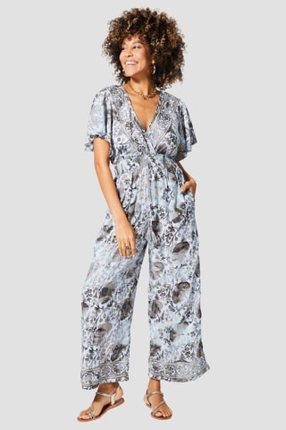Jumpsuit - Goudkleurig en grijs