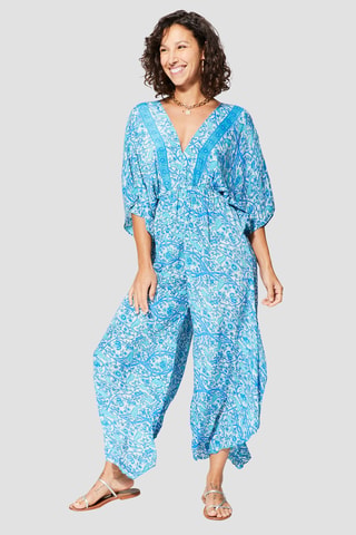 Jumpsuit - Grijs en blauw