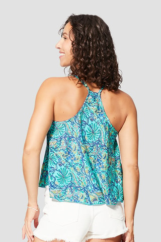 Top - Goudkleurig en turquoise