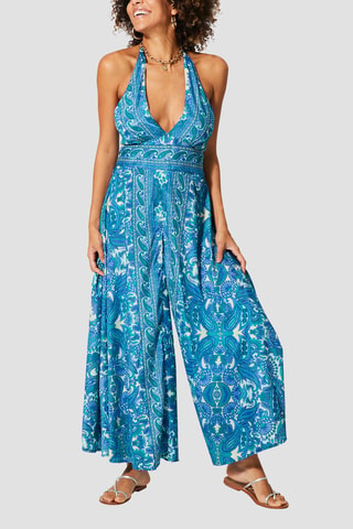 Jumpsuit - Wit en blauw