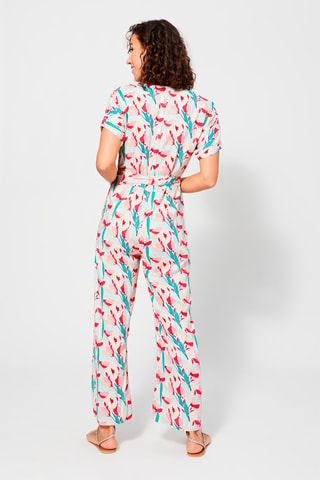 Jumpsuit - Beige, rood en blauw