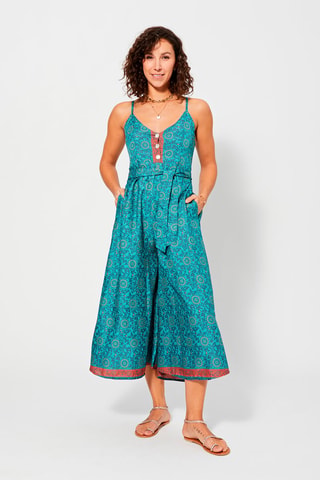 Jumpsuit - Beige, rood en blauw