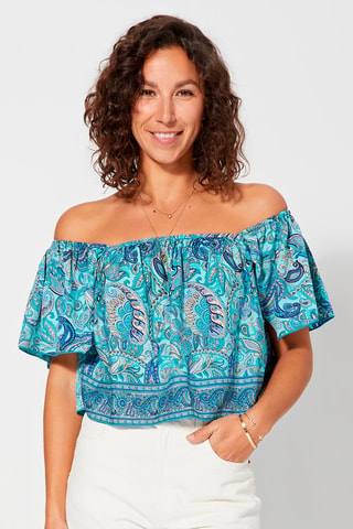 Top - Wit en blauw