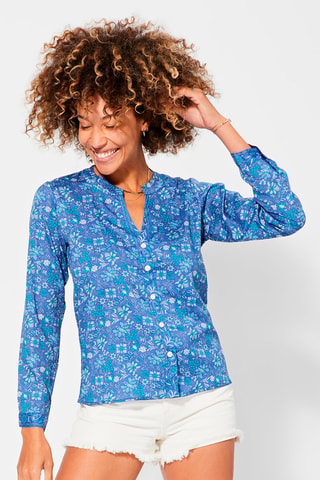 Blouse - Wit en paars