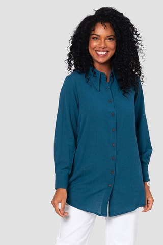 Linnen Blouse - Blauw