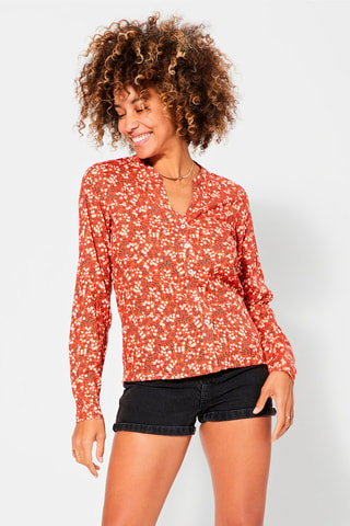 Blouse - Wit, groen en geel