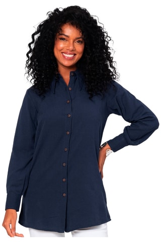 Linnen Blouse - Marineblauw