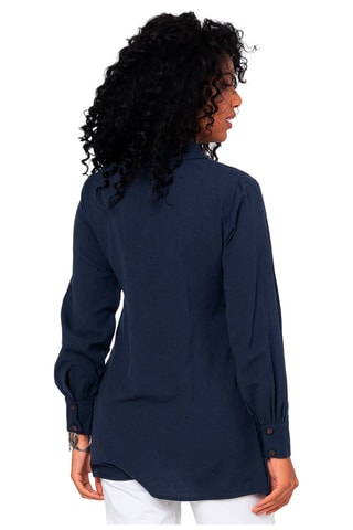 Linnen Blouse - Marineblauw