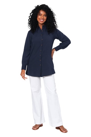 Linnen Blouse - Marineblauw