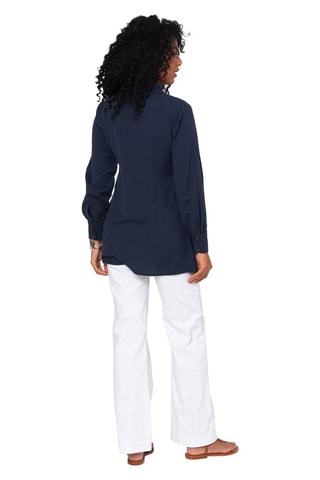 Linnen Blouse - Marineblauw