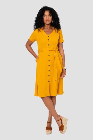 Linnen Blouse-jurk - Geel