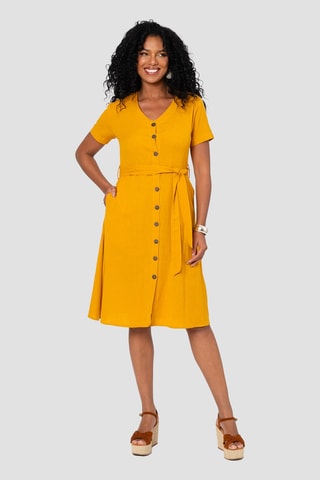 Linnen Blouse-jurk - Geel