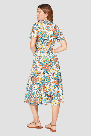 Jurk - Wit, blauw en geel