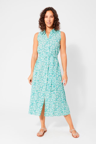 Blouse-jurk - Wit, blauw en paars