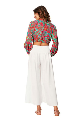 Crop Top - Rood en turquoise