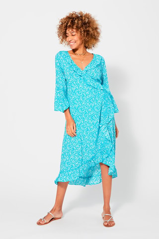 Wikkeljurk - Turquoise en wit