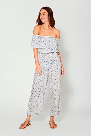 Jumpsuit - Beige en blauw
