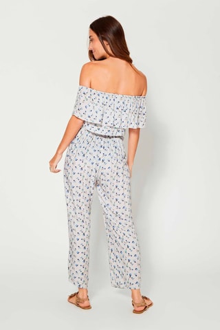 Jumpsuit - Beige en blauw