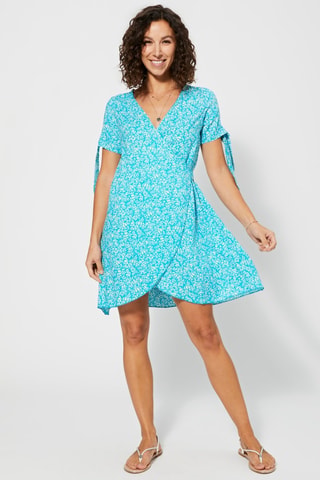 Wikkeljurk - Turquoise en wit