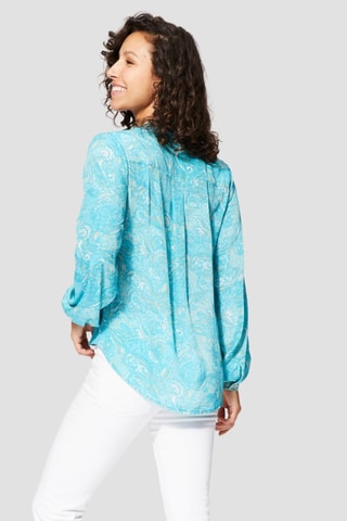 Top - Turquoise en beige