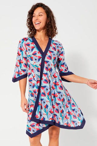 Asymmetrische Jurk - Rood, blauw en roze