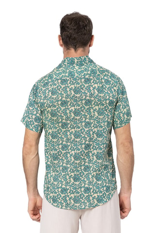 Overhemd - Wit en turquoise
