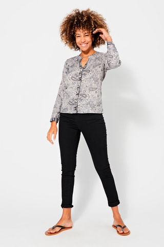 Blouse - Wit, zwart en grijs