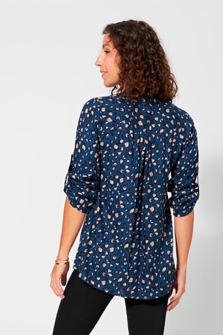 Top - Zwart, beige en blauw