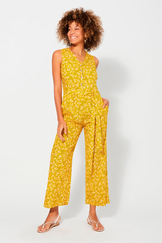 Jumpsuit - Wit, groen en geel