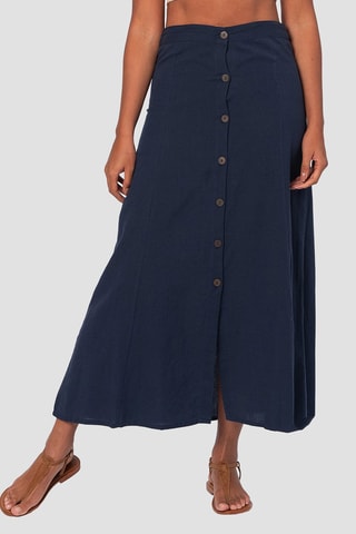 Lange Linnen Rok - Blauw
