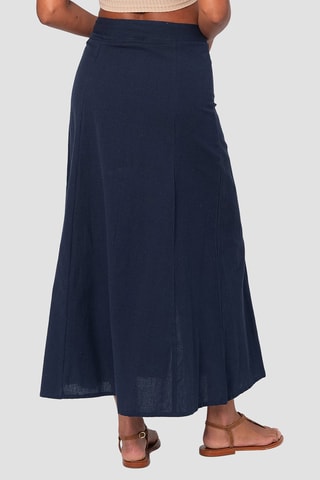 Lange Linnen Rok - Blauw