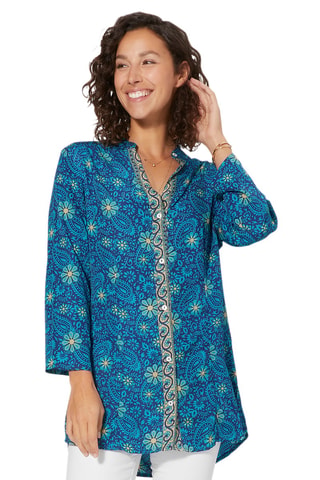 Tuniek - Blauw, turquoise en beige
