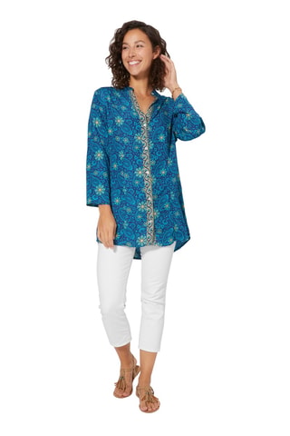 Tuniek - Blauw, turquoise en beige