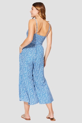 Jumpsuit - Blauw en wit