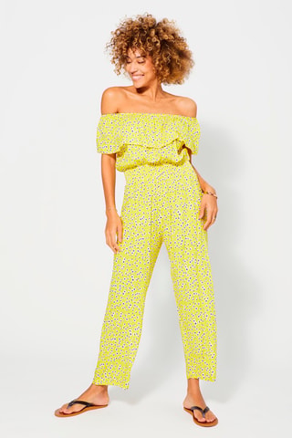 Jumpsuit - Geel en wit