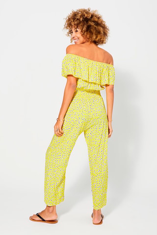 Jumpsuit - Geel en wit