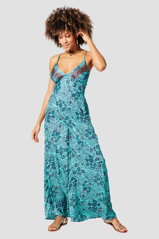 Jumpsuit - Goudkleurig en turquoise
